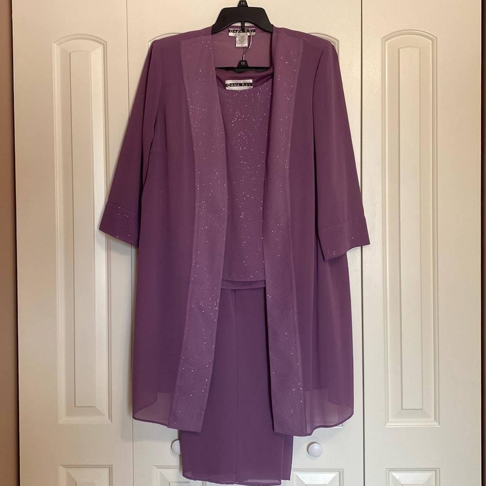 Dana Kay 3 piece Chiffon Evening Suit